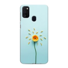 Чехлы с Цветами для Samsung Galaxy M21 (VPrint) (Желтый цветок)