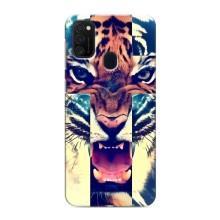 Чехлы с изображением разных животных для Samsung Galaxy M21 (Яркий Тигр)
