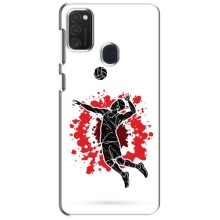Чехлы с принтом Спортивная тематика для Samsung Galaxy M21 – Волейболист