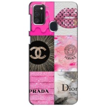 Чехол (Dior, Prada, YSL, Chanel) для Samsung Galaxy M21 (Модница)