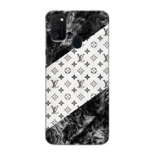 Чехол Стиль Louis Vuitton на Samsung Galaxy M21 – LV на белом