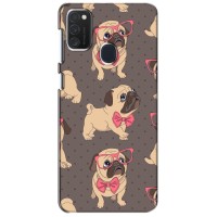 Чехол (ТПУ) Милые собачки для Samsung Galaxy M21 (Собачки Мопсики)
