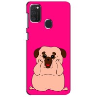 Чехол (ТПУ) Милые собачки для Samsung Galaxy M21 (Веселый Мопсик)