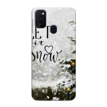 Новогодние, Праздничные Чехлы для Samsung Galaxy M21 - 2024 год (Let it snow)