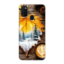 Чохол з унікальним дизайном 'Осінь з кавою' для Samsung Galaxy M21 – Осінньо-зимове кава