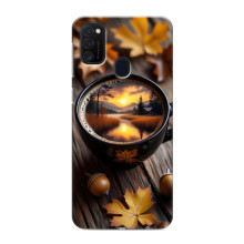 Чохол з унікальним дизайном 'Осінь з кавою' для Samsung Galaxy M21 – Темна кава