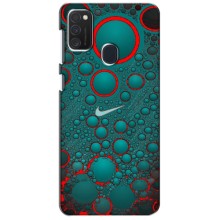 Силиконовый Чехол на Samsung Galaxy M21 с картинкой Nike (Найк зеленый)
