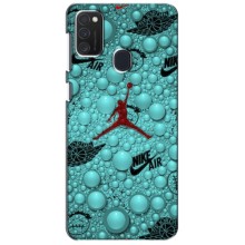 Силиконовый Чехол Nike Air Jordan на Самсунг Галакси М21 (Джордан Найк)