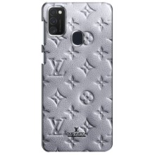 Текстурный Чехол Louis Vuitton для Самсунг Галакси М21 – Белый ЛВ