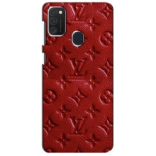 Текстурный Чехол Louis Vuitton для Самсунг Галакси М21 (Красный ЛВ)