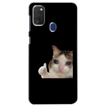 Бампер з принтом Меми для Samsung Galaxy M21s – Кіт у сльозах