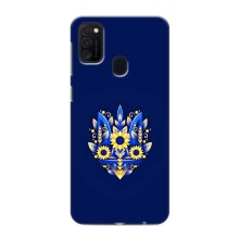 Чохли для Samsung Galaxy M21s Укр. Символіка (AlphaPrint) (Квітковий Герб)