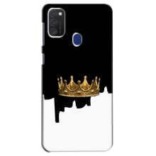 Чехол (Корона на чёрном фоне) для Самсунг М21с – Золотая корона