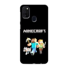 Чехол Майнкрафт на Samsung Galaxy M21s (AlphaPrint) Minecraft (герои Minecraft)