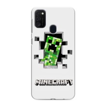 Чехол Майнкрафт на Samsung Galaxy M21s (AlphaPrint) Minecraft (крипер Майнкрафт)