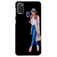 Чехол с картинкой Модные Девчонки Samsung Galaxy M21s – Девушка со смартфоном