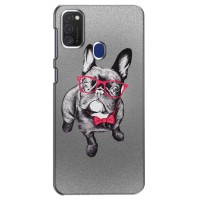 Чехол (ТПУ) Милые собачки для Samsung Galaxy M21s – Бульдог в очках