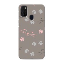 Чехол с рисунком кот на Samsung Galaxy M21s (Лапы и усы)