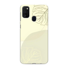 Чохол квітковий дизайн для Samsung Galaxy M21s – Зелений фон