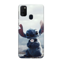 Чохол з малюнком Стіч для Samsung Galaxy M21s – Стіч з квіткою