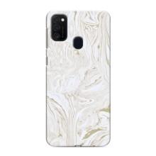 Мраморный чехол на Samsung Galaxy M21s (VPrint) (Белый мрамор)