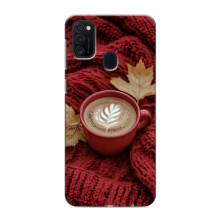 Чехол с уникальным дизайном «Осень с кофе» для Samsung Galaxy M21s – Кофе на пледе