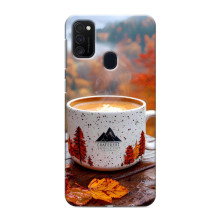 Чехол с уникальным дизайном «Осень с кофе» для Samsung Galaxy M21s – Кофе на природе