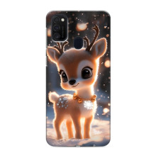 Яркий чехол для Samsung Galaxy M21s с Зимними Оленятами – Оленёнок