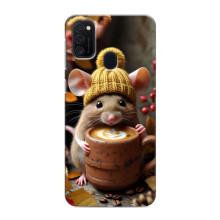 Друкований чохол 'Звірята з кавою' для Samsung Galaxy M21s – Мишка з кавою