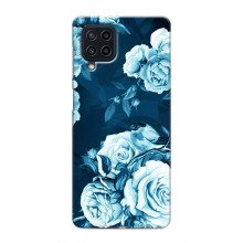 Чехлы (ART) Цветы на Samsung Galaxy M22 (VPrint) (Голубые Бутоны)