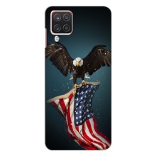 Чехол Флаг USA для Samsung Galaxy M22 – Орел и флаг