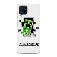 Чехол Майнкрафт на Samsung Galaxy M22 (AlphaPrint) Minecraft – крипер Майнкрафт