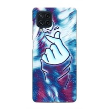 Чехол с принтом для Samsung Galaxy M22 (AlphaPrint - Знак сердечка) – Радужное сердце