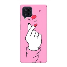 Чехол с принтом для Samsung Galaxy M22 (AlphaPrint - Знак сердечка) – Знак Love