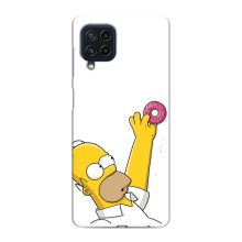 Чехол с Симпсонами для Samsung Galaxy M22 (VPrint) (Гомер с пончиком)
