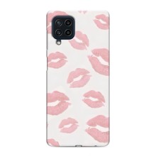 Чехол с розовым рисунком для Samsung Galaxy M22 (Розовые губы)