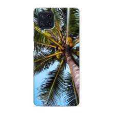 Силиконовый чехол с КАРТИНКАМИ лето для Samsung Galaxy M22 (AlphaPrint) (Пальма)