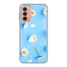 Чохол з Квітами для Samsung Galaxy M23 (5G) (ромашки на блакитному)