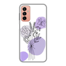 Силиконовый чехол с принтом в цветах на Samsung Galaxy M23 (5G) – Фиолетовый букет