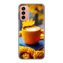 Чехол с уникальным дизайном «Осень с кофе» для Samsung Galaxy M23 (5G) – Кофе с жёлтым