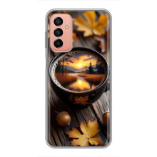 Чехол с уникальным дизайном «Осень с кофе» для Samsung Galaxy M23 (5G) – Тёмный кофе