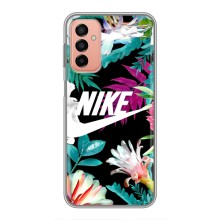 Силиконовый Чехол на Samsung Galaxy M23 (5G) с картинкой Nike (Цветочный Nike)