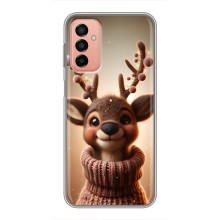 Яскравий чохол для Samsung Galaxy M23 (5G) з Зимові Оленята – Олень в светрі