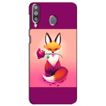 Чехлы с картинкой Лисички для Samsung Galaxy M30 (M305) (VPrint) (Лисичка с розочкой)