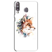 Чехлы с картинкой Лисички для Samsung Galaxy M30 (M305) (VPrint) (Лисичка в цветочках)