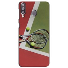 Чехлы с принтом Спортивная тематика для Samsung Galaxy M30 (M305) – Ракетки теннис