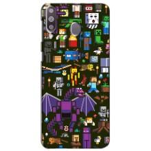 Чехол Майнкрафт на Samsung Galaxy M30 (M305) (AlphaPrint) Minecraft (Коллаж Майнкрафт)