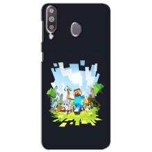 Чехол Майнкрафт на Samsung Galaxy M30 (M305) (AlphaPrint) Minecraft (персонажи Minecraft)