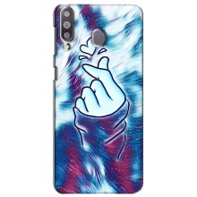 Чехол с принтом для Samsung Galaxy M30 (M305) (AlphaPrint - Знак сердечка) – Радужное сердце