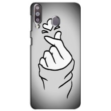 Чехол с принтом для Samsung Galaxy M30 (M305) (AlphaPrint - Знак сердечка) – Значок Love